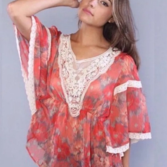 Free People Daydreamer Sheer Dolman sleeve top-$4.99 Shipping Applied~ NWOT - Picture 1 of 7